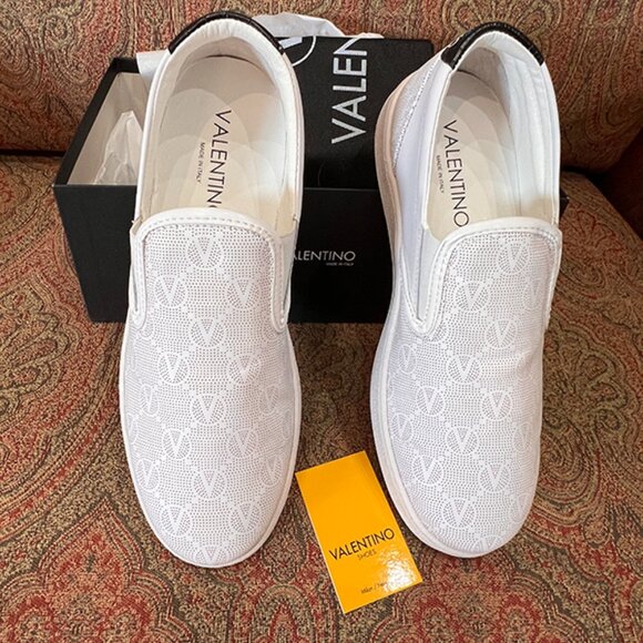 Valentino Adriel Monogram Leather Slip on Sneakers - Picture 1 of 9